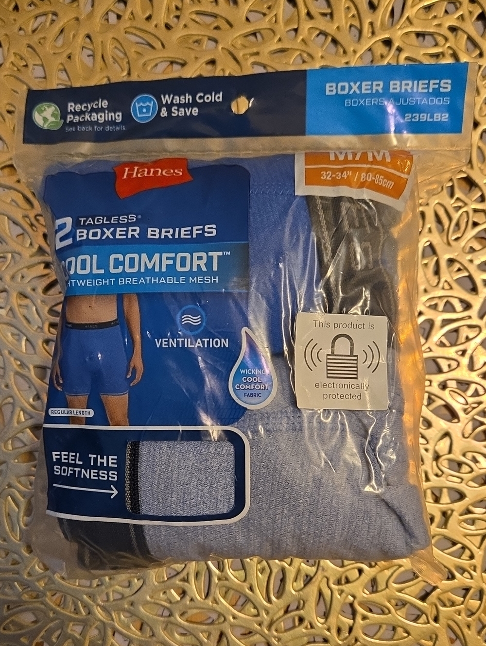 NWT Mens Hanes Boxer Briefs Sz M